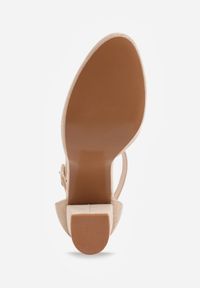 Born2be - Beżowe Eleganckie Czółenka na Słupku z Wkładką ze Skóry Naturalnej Belorine. Kolor: beżowy. Materiał: skóra. Obcas: na słupku. Styl: elegancki #5