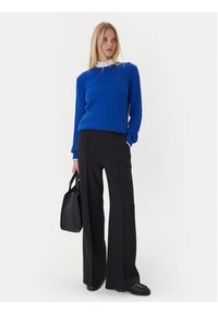 TOMMY HILFIGER - Tommy Hilfiger Sweter Fine WW0WW44993 Niebieski Regular Fit. Kolor: niebieski. Materiał: bawełna #3
