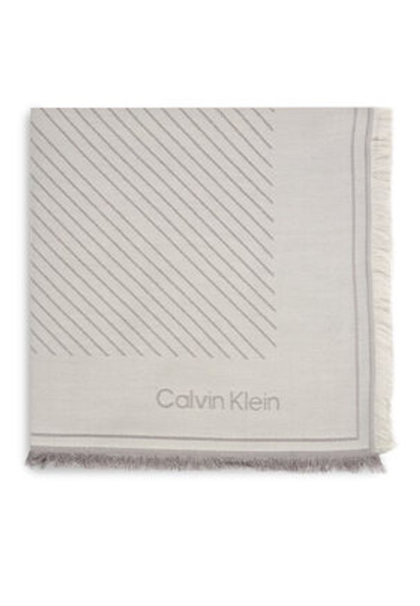 Calvin Klein Chusta Emblem Graphic Lw Square Scarf LV04F8073G Szary. Kolor: szary. Materiał: materiał