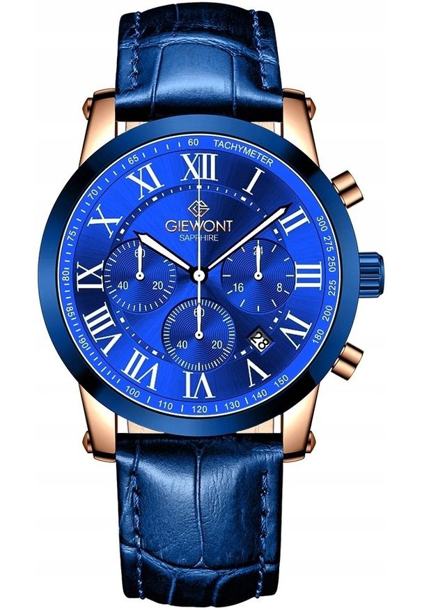 Zegarek Giewont Zegarek Męski Giewont Chronograph Sapphire Miedziano Niebieski GW6260-A5. Kolor: niebieski, brązowy, wielokolorowy