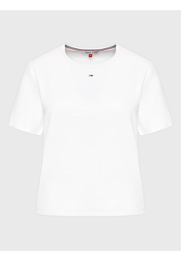 Tommy Jeans Curve T-Shirt Essential DW0DW15108 Biały Regular Fit. Kolor: biały. Materiał: bawełna
