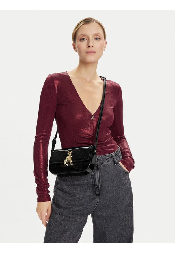 Patrizia Pepe Torebka 8B0231 L125 Czarny. Kolor: czarny. Materiał: skórzane, lakierowane