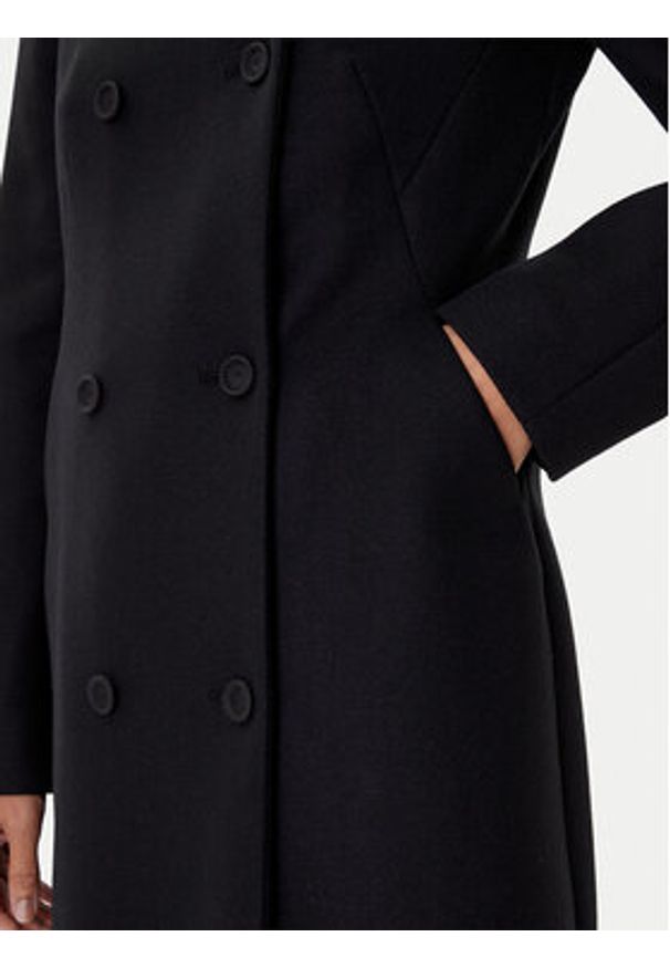 BOSS Płaszcz wełniany Cale 50550723 Czarny Relaxed Fit. Kolor: czarny. Materiał: wełna