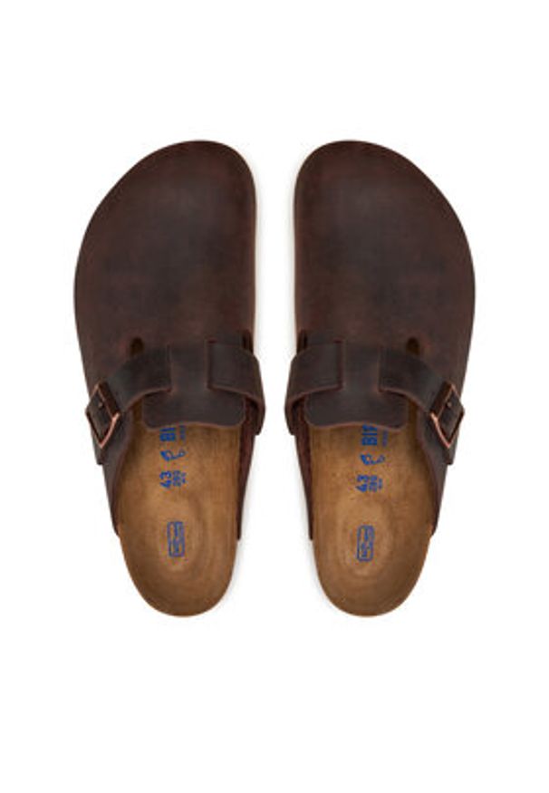 Birkenstock Klapki Boston 159711 Brązowy. Kolor: brązowy. Materiał: skóra