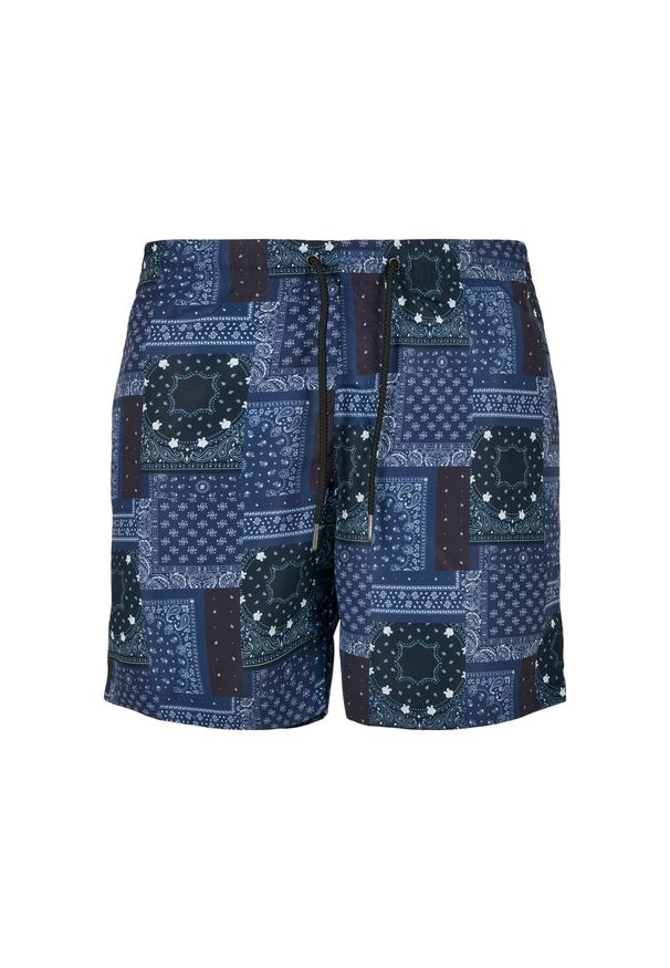 Wzorzyste Szorty kąpielowe Urban Classics. Kolor: niebieski. Długość: krótkie. Sezon: lato