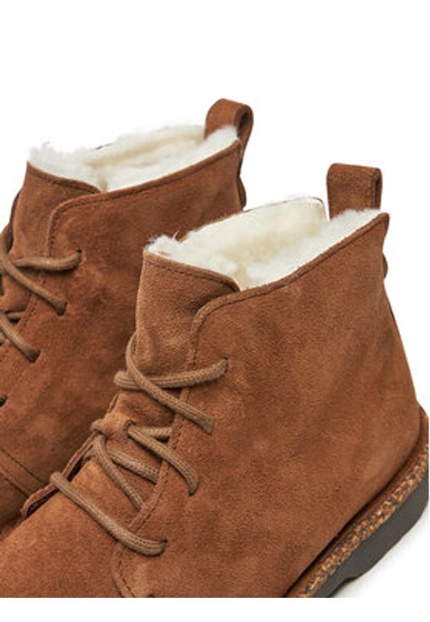 Birkenstock Botki Uppsala Mid Shearling 1028148 Brązowy. Kolor: brązowy. Materiał: zamsz, skóra