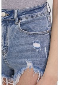 Answear Lab Szorty jeansowe damskie gładkie high waist. Okazja: na co dzień. Stan: podwyższony. Kolor: niebieski. Materiał: jeans. Wzór: gładki. Styl: wakacyjny #2