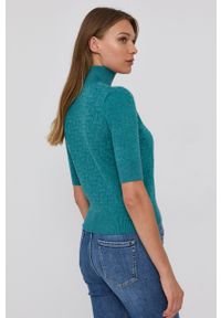 Pinko Sweter damski kolor zielony z półgolfem. Kolor: zielony. Materiał: materiał. Długość rękawa: krótki rękaw. Długość: krótkie #5