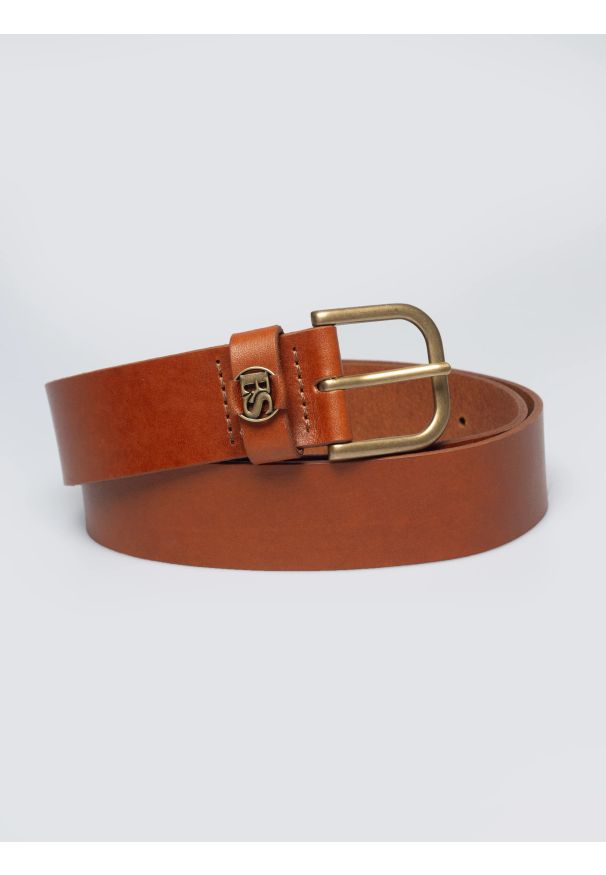 Big-Star - Pasek damski skórzany brązowy Laruza 803. Kolor: brązowy. Materiał: skóra