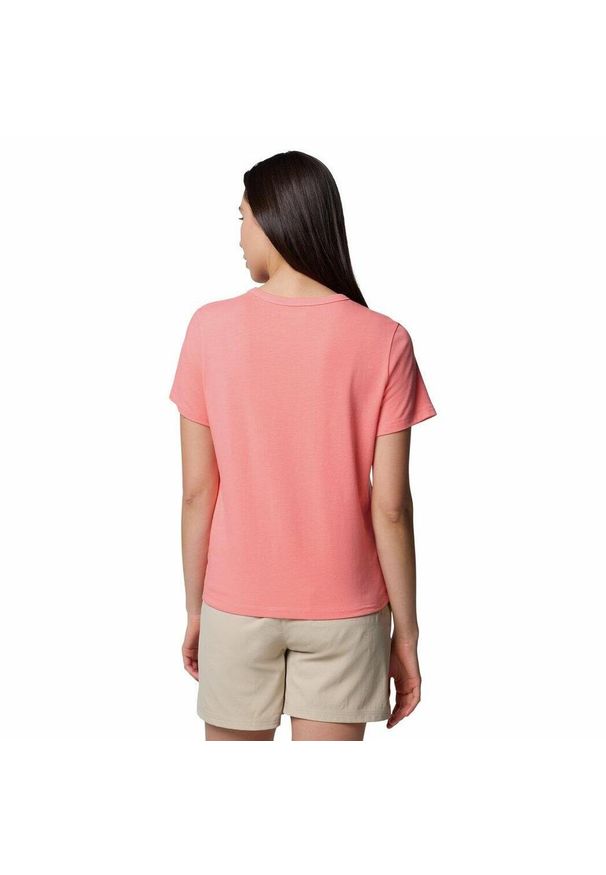 columbia - Koszulka damska Columbia Sun Trek Short Sleeve II Tee z krótkim rękawem. Kolor: różowy. Długość rękawa: krótki rękaw. Długość: krótkie