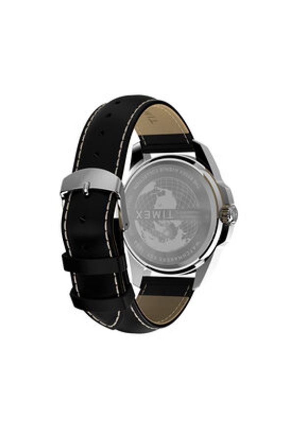 Timex Zegarek Essex TW2Y20600 Czarny. Kolor: czarny. Materiał: skóra