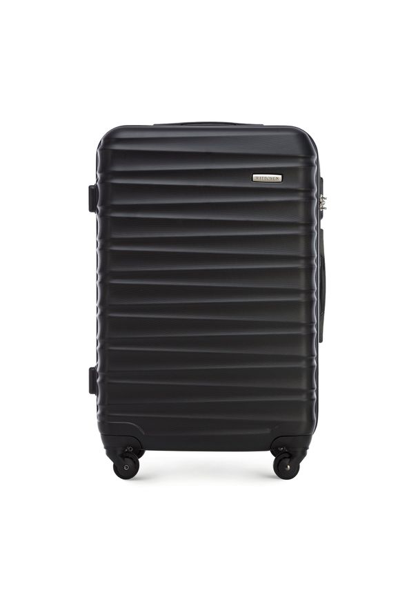 Wittchen - Średnia walizka z ABS-u z żebrowaniem czarna. Kolor: czarny. Materiał: guma