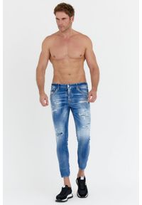 DSQUARED2 Niebieskie jeansy męskie skater jeans. Kolor: niebieski #4