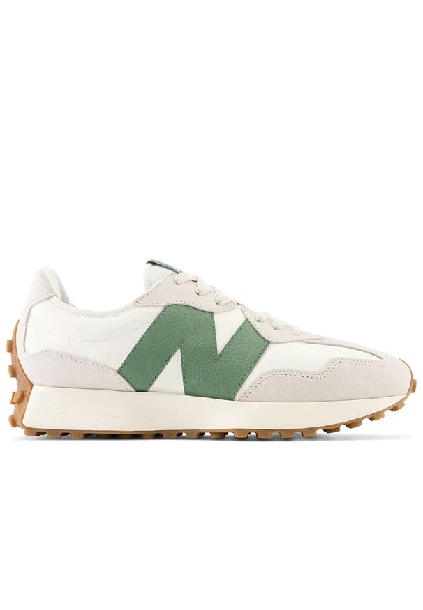 Buty New Balance U327LX - szare. Okazja: na co dzień. Kolor: szary. Materiał: materiał, skóra, zamsz, guma. Szerokość cholewki: normalna