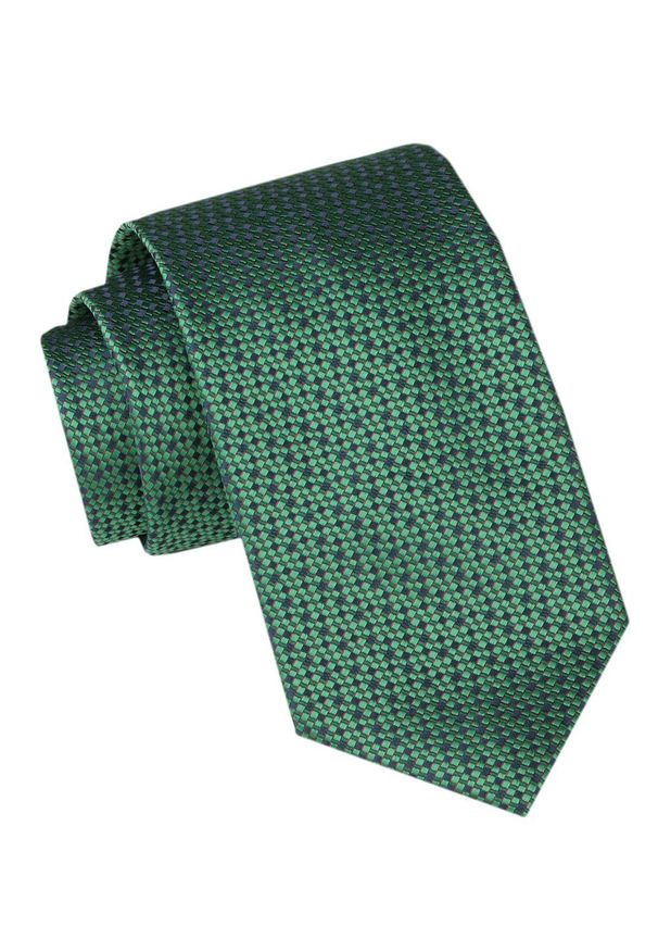 Męski Krawat - Alties - Drobny Wzór, Kolor Zielony. Kolor: zielony. Materiał: tkanina. Styl: elegancki, wizytowy