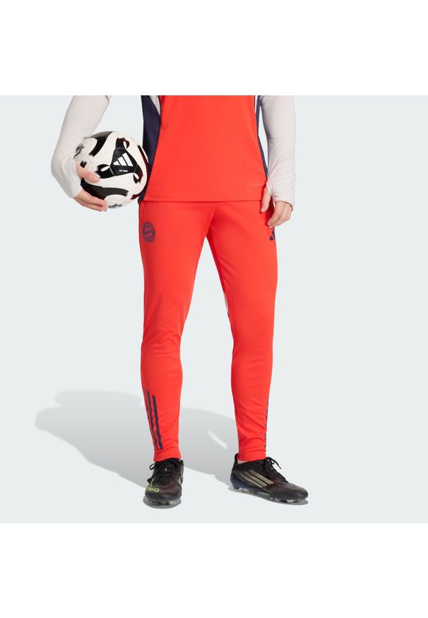 Adidas - Spodnie treningowe FC Bayern 2025/2026 Tiro25 Competition. Kolor: czerwony. Materiał: tkanina. Sport: piłka nożna
