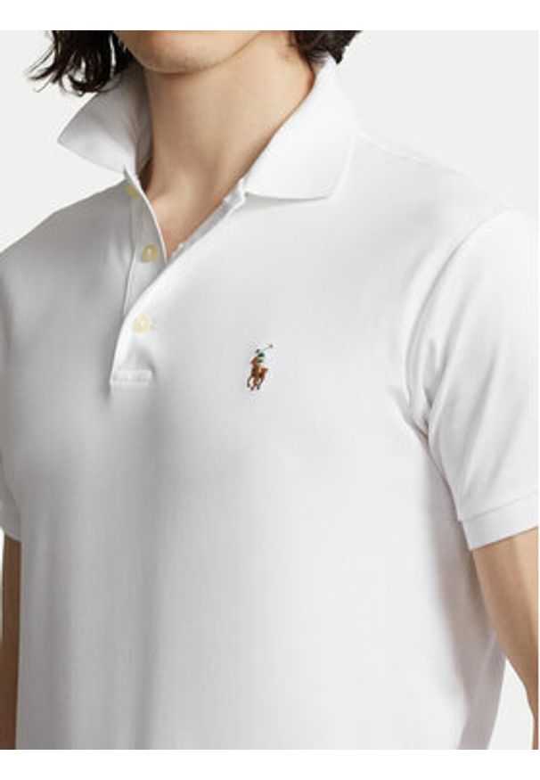 Polo Ralph Lauren Polo 710685514001 Biały Slim Fit. Typ kołnierza: polo. Kolor: biały. Materiał: bawełna
