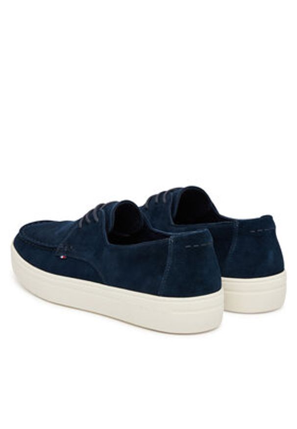TOMMY HILFIGER - Tommy Hilfiger Półbuty Casual Suede Stitch Toe Hybrid FM0FM05707 Granatowy. Okazja: na co dzień. Kolor: niebieski. Materiał: skóra, zamsz. Styl: casual