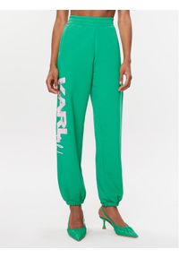 Karl Lagerfeld - Spodnie dresowe KARL LAGERFELD. Kolor: zielony. Materiał: dresówka