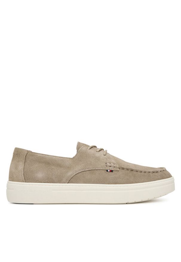 TOMMY HILFIGER - Tommy Hilfiger Półbuty Casual Suede Stitch Toe Hybrid FM0FM05707 Beżowy. Okazja: na co dzień. Kolor: beżowy. Materiał: skóra, zamsz. Styl: casual