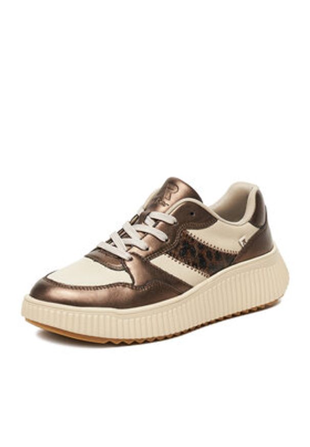 Rieker Sneakersy W1702-60 Beżowy. Kolor: beżowy. Materiał: skóra, syntetyk