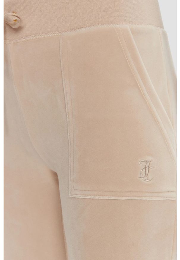 Juicy Couture - JUICY COUTURE Piaskowe damskie spodnie dresowe Del Ray Gold, Rozmiar S. Kolor: beżowy. Materiał: dresówka