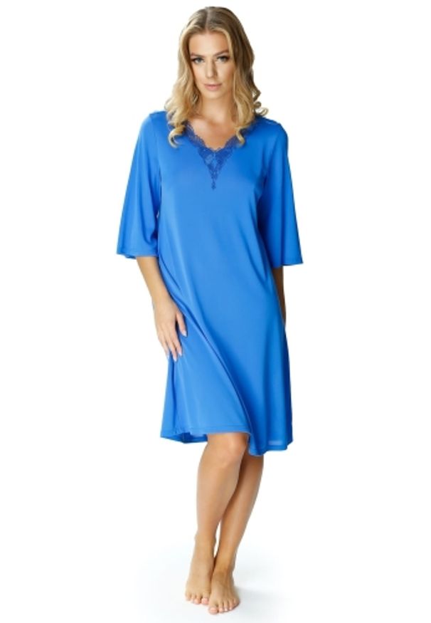 MEWA Lingerie - Koszula nocna damska Elena wygodna. Materiał: jedwab, wiskoza, skóra, poliamid