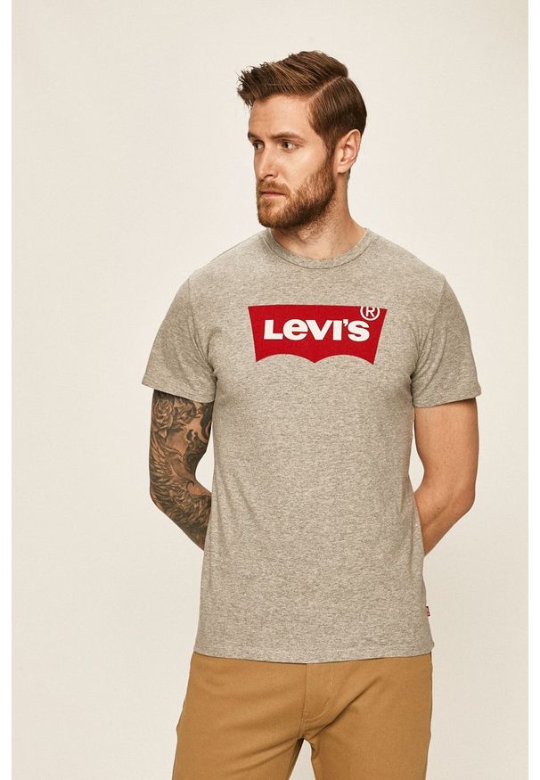 Levi's® - Levi's - T-shirt Graphic Set. Okazja: na spotkanie biznesowe. Kolor: szary. Wzór: nadruk. Styl: biznesowy