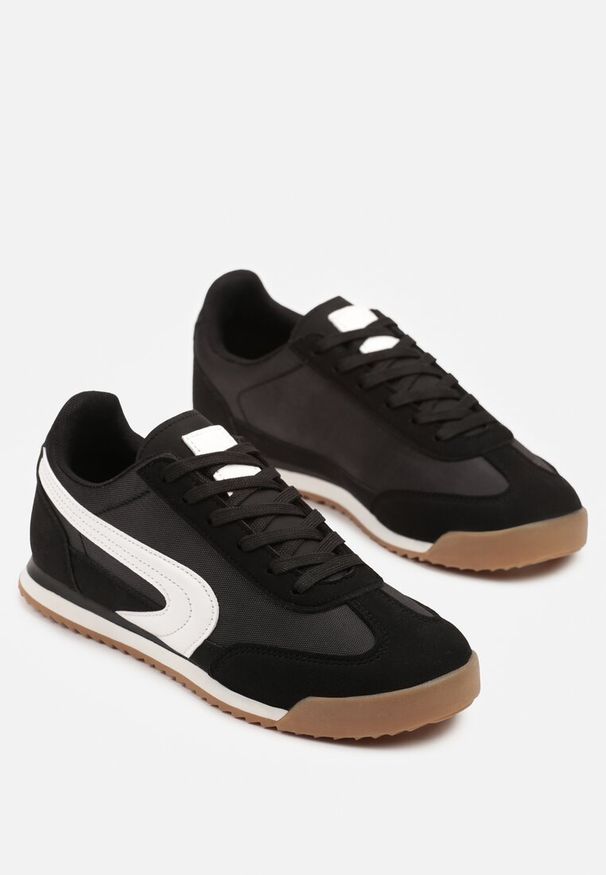 Renee - Czarne Basicowe Sneakersy Ellimira. Okazja: na co dzień. Kolor: czarny. Materiał: jeans