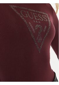 Guess Body Evelyn W4BP08 K68D2 Bordowy Slim Fit. Kolor: czerwony. Materiał: wiskoza