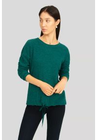 Greenpoint - Sweter z miękkiej dzianiny z troczkiem. Materiał: dzianina