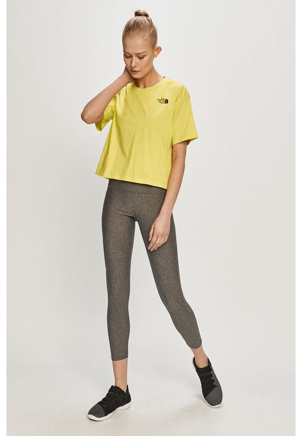 Under Armour - Legginsy. Stan: podwyższony. Kolor: szary. Materiał: tkanina, dzianina, skóra. Wzór: gładki