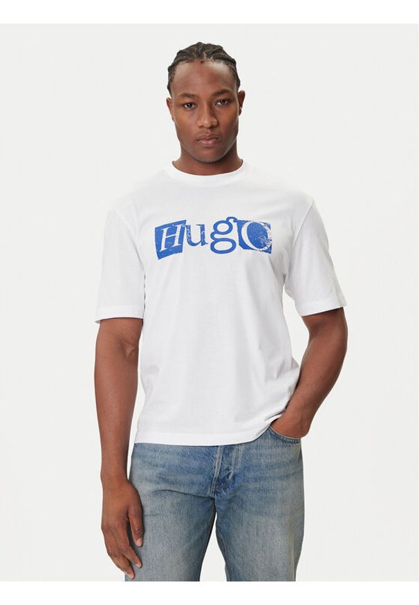 Hugo - HUGO T-Shirt Nugix 50543485 Biały Regular Fit. Kolor: biały. Materiał: bawełna