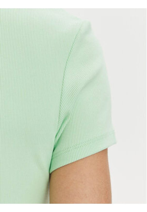 Tommy Jeans T-Shirt Essential DW0DW17383 Zielony Slim Fit. Kolor: zielony. Materiał: bawełna