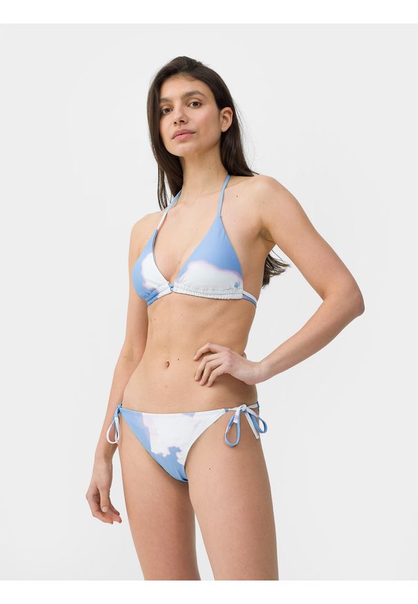 4f - 4F Góra od bikini z materiałów z recyklingu damska S. Kolor: niebieski. Materiał: materiał