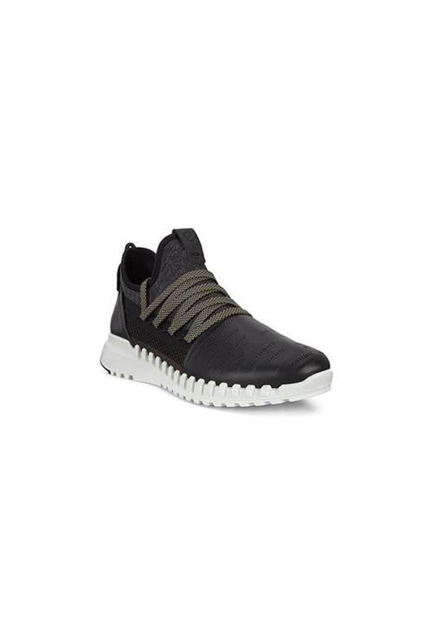 ecco - Buty do chodzenia damskie Ecco Zipflex. Zapięcie: sznurówki. Kolor: czarny. Materiał: tkanina, materiał, skóra, syntetyk. Szerokość cholewki: normalna. Sport: turystyka piesza