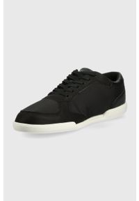 Calvin Klein sneakersy kolor czarny. Nosek buta: okrągły. Zapięcie: sznurówki. Kolor: czarny. Materiał: materiał, guma