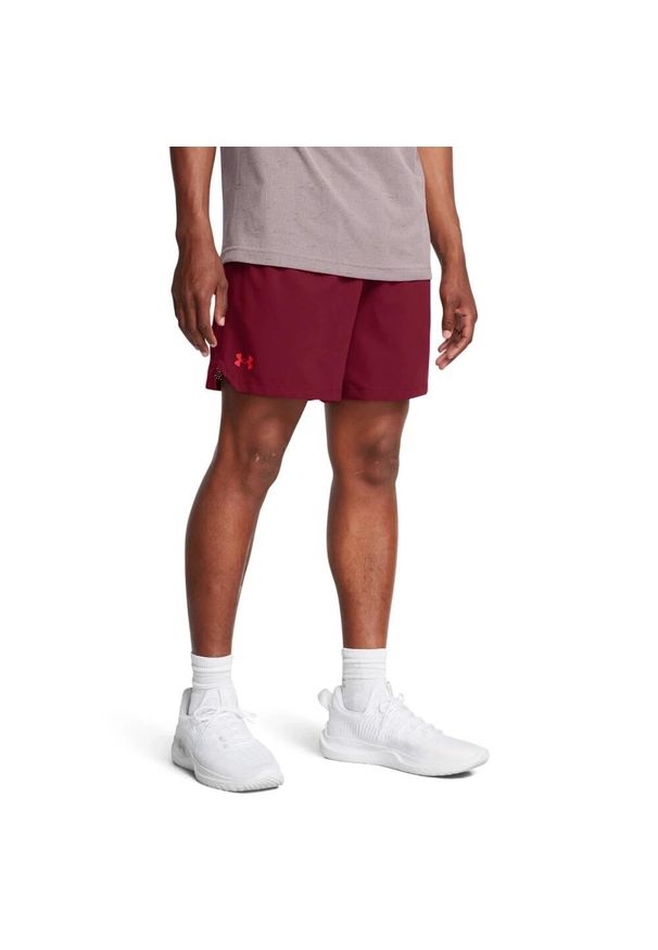 Spodenki krótkie męskie Under Armour Vanish Woven 6in Shorts. Kolor: czerwony, brązowy, wielokolorowy. Długość: krótkie