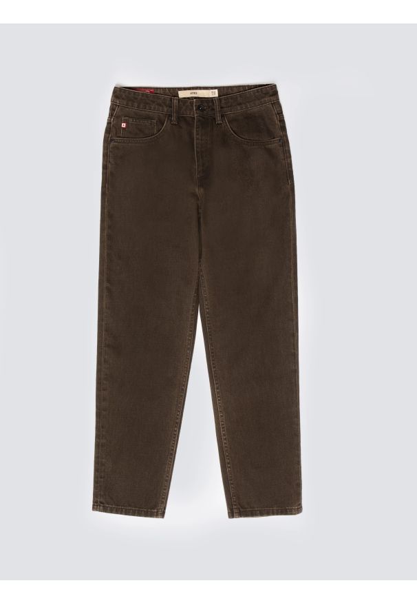 Big-Star - Jeansy męskie z kolekcji Authentic brązowe Ates 888. Kolor: brązowy. Styl: klasyczny