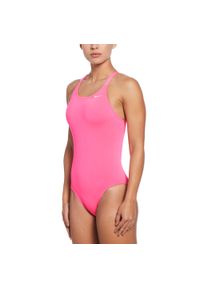 Strój pływacki jednoczęściowy damski Nike Hydrastrong Solid Fastback. Kolor: różowy