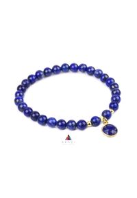 Brazi Druse Jewelry - Bransoletka Lapis Lazuli Zawieszka złocona. Materiał: srebrne, pozłacane. Wzór: gładki, aplikacja. Kamień szlachetny: lapis lazuli #1