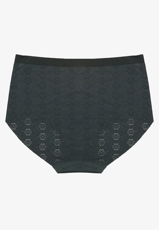 Born2be - Ciemnozielona Bielizna Modelująca Majtki z Wysokim Stanem Lilivirae. Stan: podwyższony. Kolor: zielony. Materiał: jeans