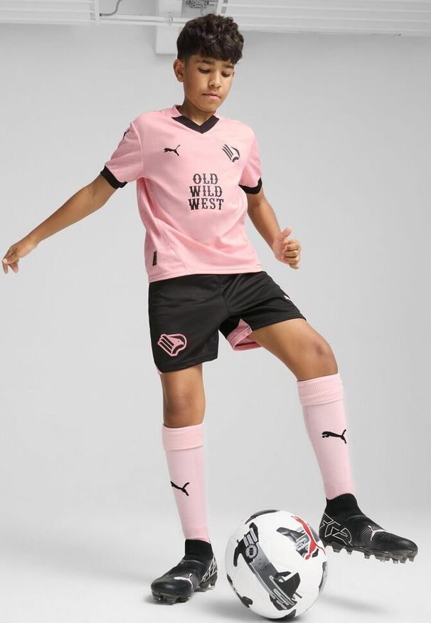 Puma - Młodzieżowa koszulka domowa Palermo F.C 24/25 PUMA Team Light Pink Black. Kolor: czarny, wielokolorowy, różowy