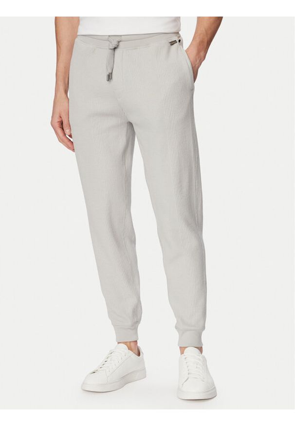 BOSS Spodnie dresowe Structure 50540577 Szary Regular Fit. Kolor: szary. Materiał: bawełna