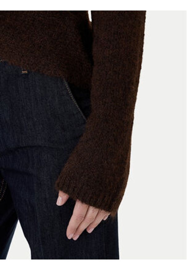 only - ONLY Sweter Zaggie 15376349 Brązowy Regular Fit. Kolor: brązowy. Materiał: syntetyk