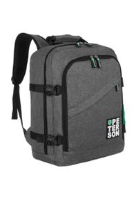 Podróżny plecak Peterson PTN PLG-02-T szary. Kolor: szary. Materiał: materiał. Styl: sportowy, casual