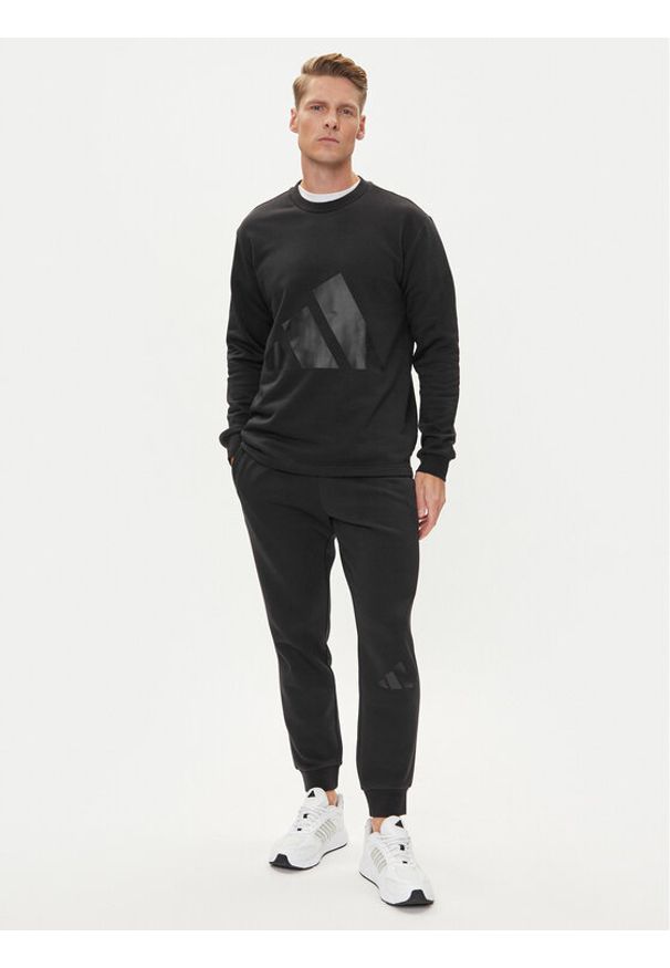 Adidas - adidas Dres Big Logo Fleece Colorblock JI8865 Czarny Regular Fit. Kolor: czarny. Materiał: syntetyk, bawełna