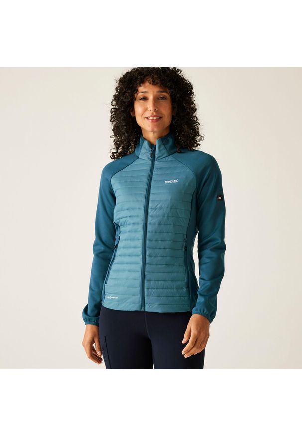 Regatta - Kurtka damska hybrydowa Clumber. Kolor: niebieski. Materiał: puch. Sport: turystyka piesza