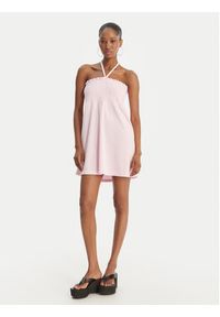 Juicy Couture Sukienka letnia Smocked Terry JCGED126007 Różowy Regular Fit. Kolor: różowy. Materiał: bawełna. Sezon: lato #2