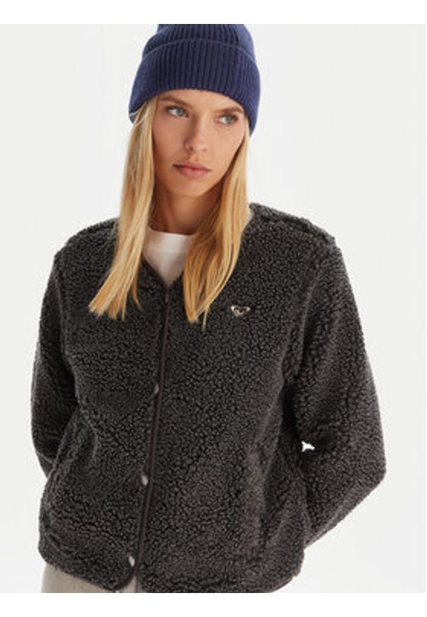 Roxy Polar Iconic Town ERJPF03229 Szary Regular Fit. Kolor: szary. Materiał: syntetyk